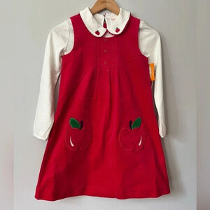 Gymboree Corduroy Apple Dress with Matching Shirt |  Size 10
